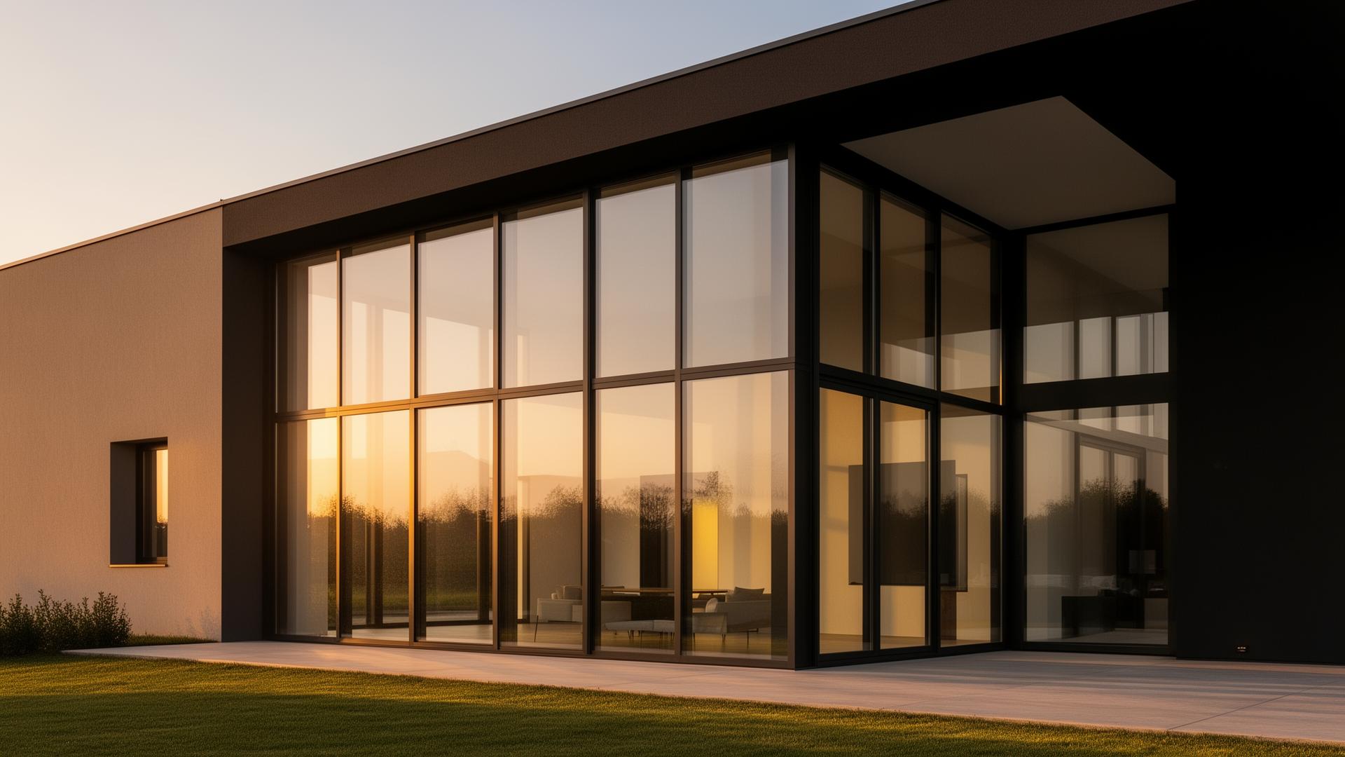 Ferestre Aluminiu premium pe casă modernă